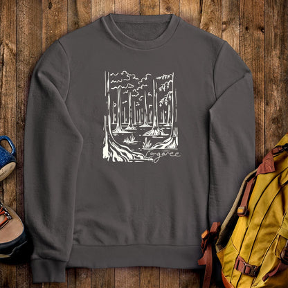 Congaree National Park Line Drawing Crewneck Sweatshirt