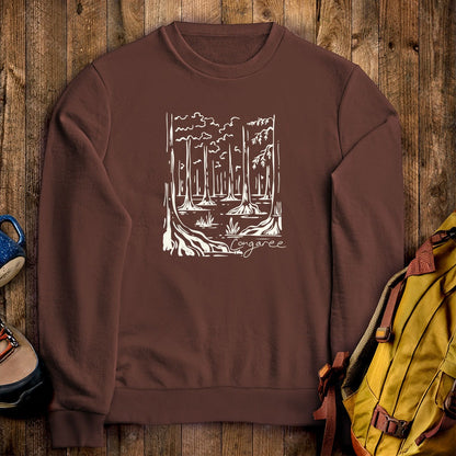 Congaree National Park Line Drawing Crewneck Sweatshirt