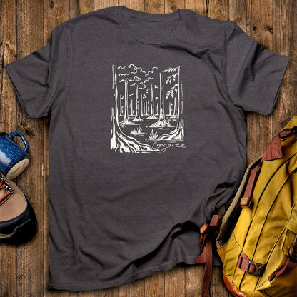 Congaree National Park Line Drawing T-Shirt