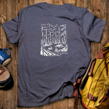 Congaree National Park Line Drawing T-Shirt