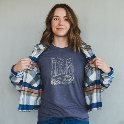 Congaree National Park Line Drawing T-Shirt