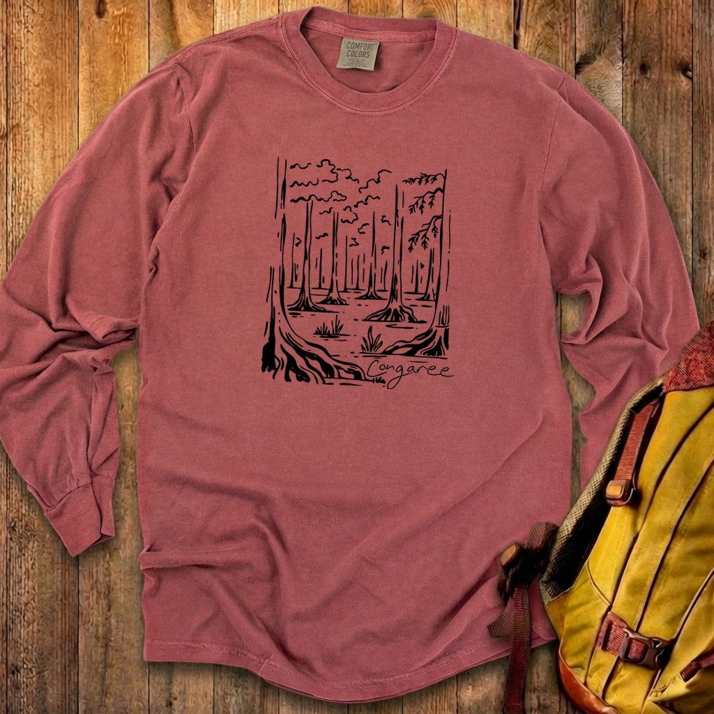 Congaree National Park Line Drawing Premium Long Sleeve