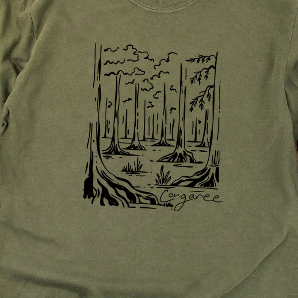 Congaree National Park Line Drawing Premium Long Sleeve