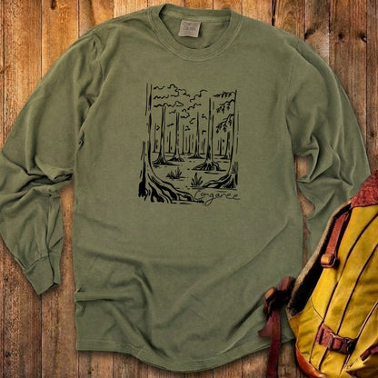 Congaree National Park Line Drawing Premium Long Sleeve