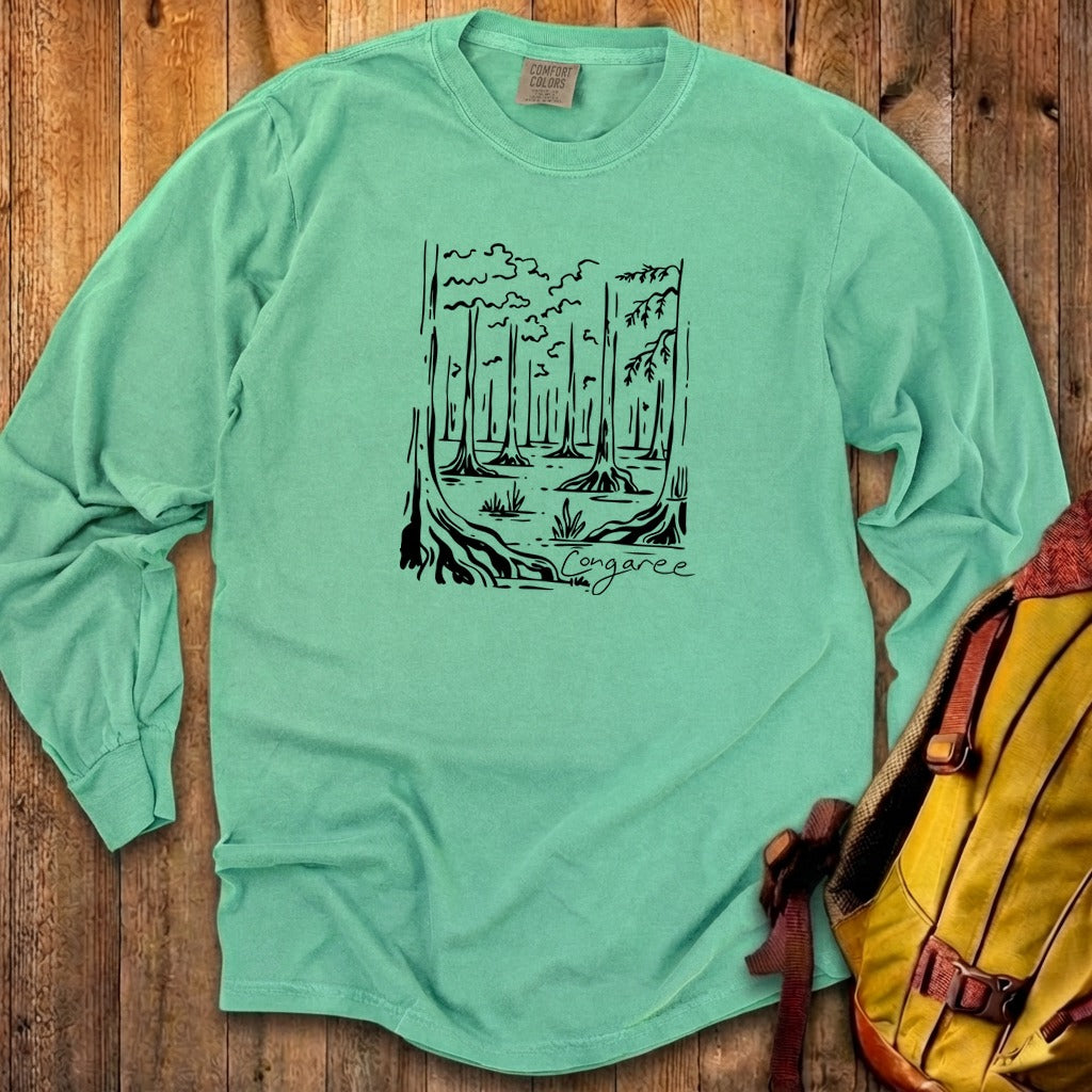 Congaree National Park Line Drawing Premium Long Sleeve