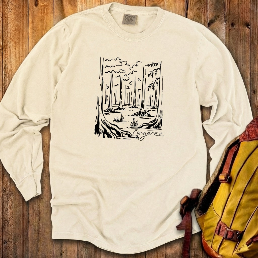 Congaree National Park Line Drawing Premium Long Sleeve
