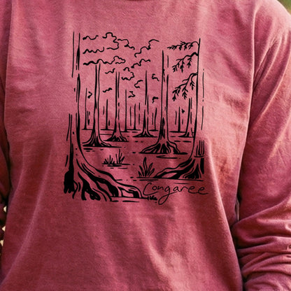 Congaree National Park Line Drawing Premium Long Sleeve
