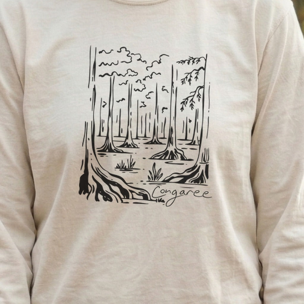 Congaree National Park Line Drawing Premium Long Sleeve