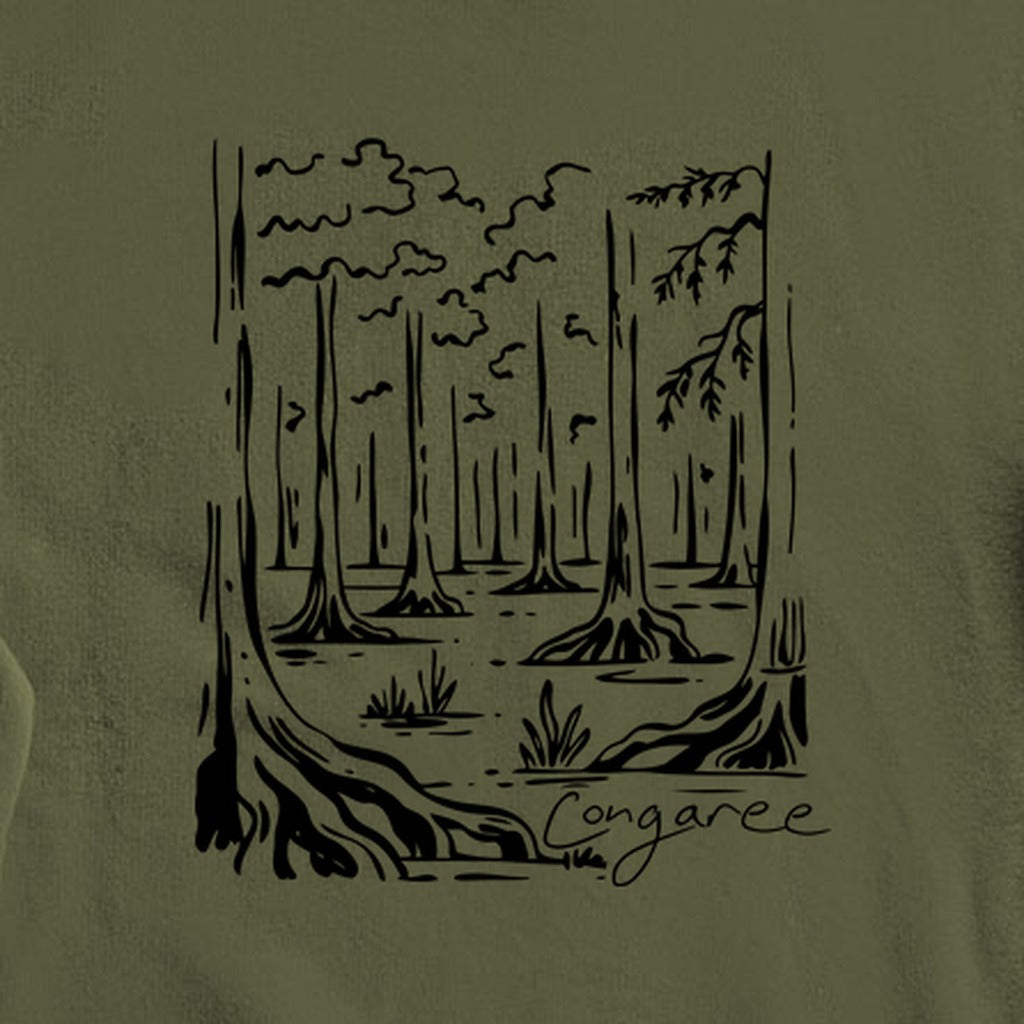 Congaree National Park Line Drawing Crewneck Sweatshirt