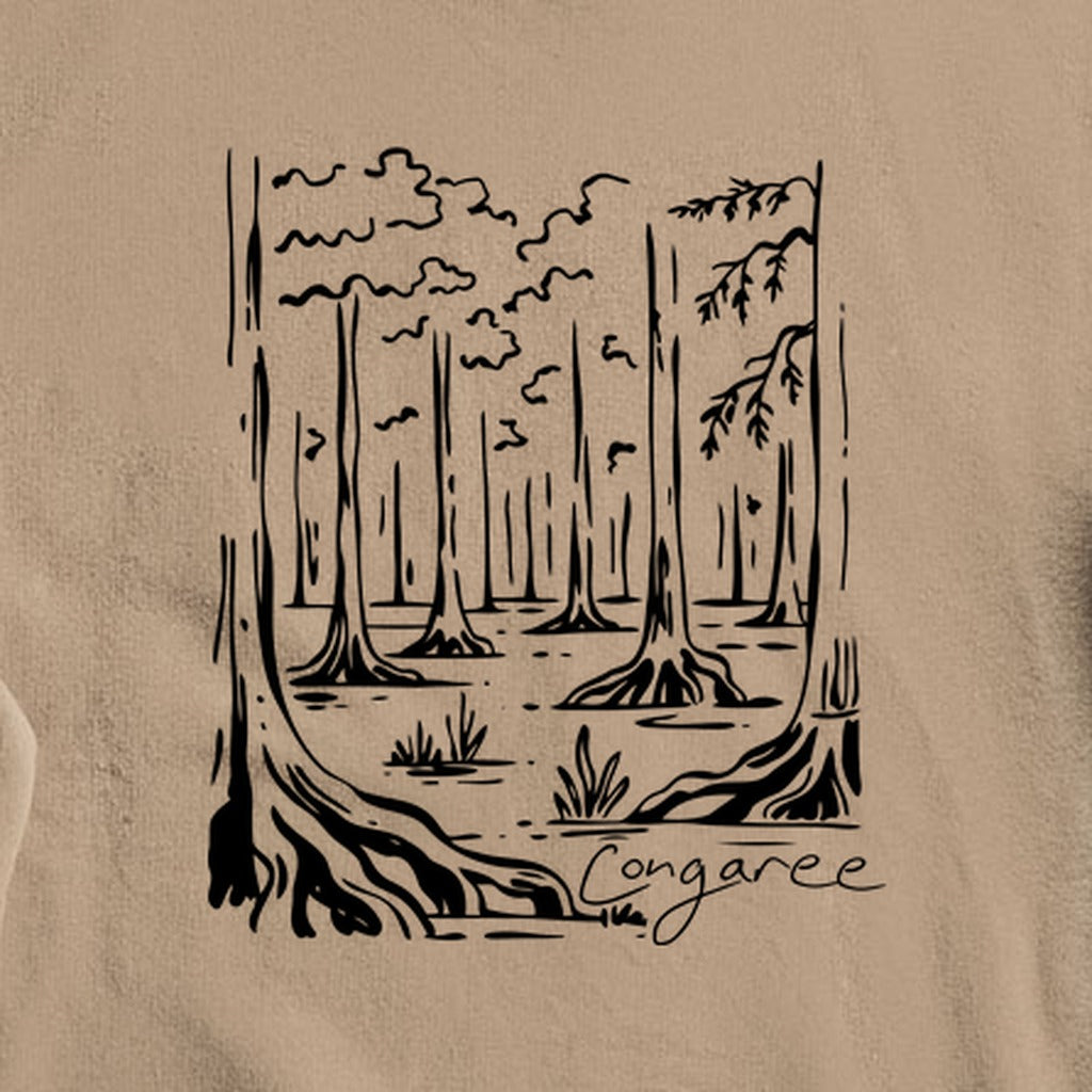 Congaree National Park Line Drawing Crewneck Sweatshirt