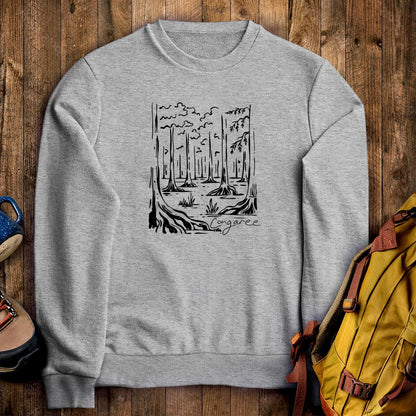 Congaree National Park Line Drawing Crewneck Sweatshirt