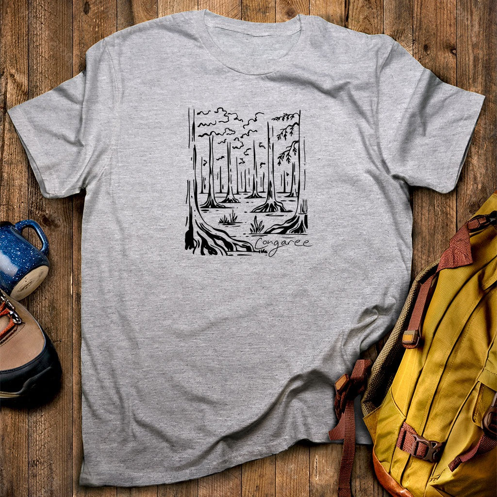 Congaree National Park Line Drawing T-Shirt