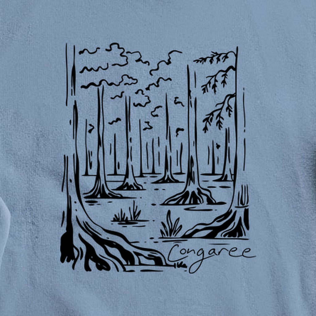 Congaree National Park Line Drawing Crewneck Sweatshirt