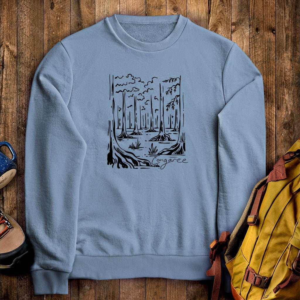 Congaree National Park Line Drawing Crewneck Sweatshirt
