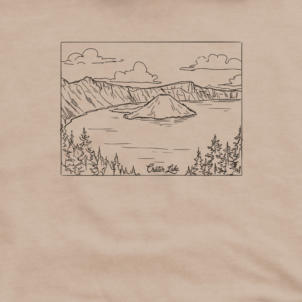 Crater Lake Line Drawing Hoodie