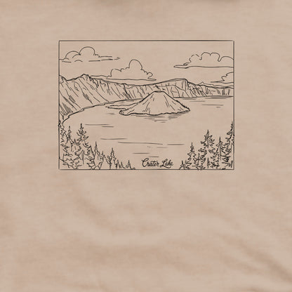 Crater Lake Line Drawing Hoodie