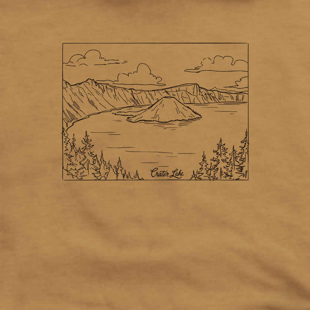 Crater Lake Line Drawing Hoodie