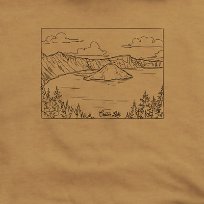 Crater Lake Line Drawing Hoodie