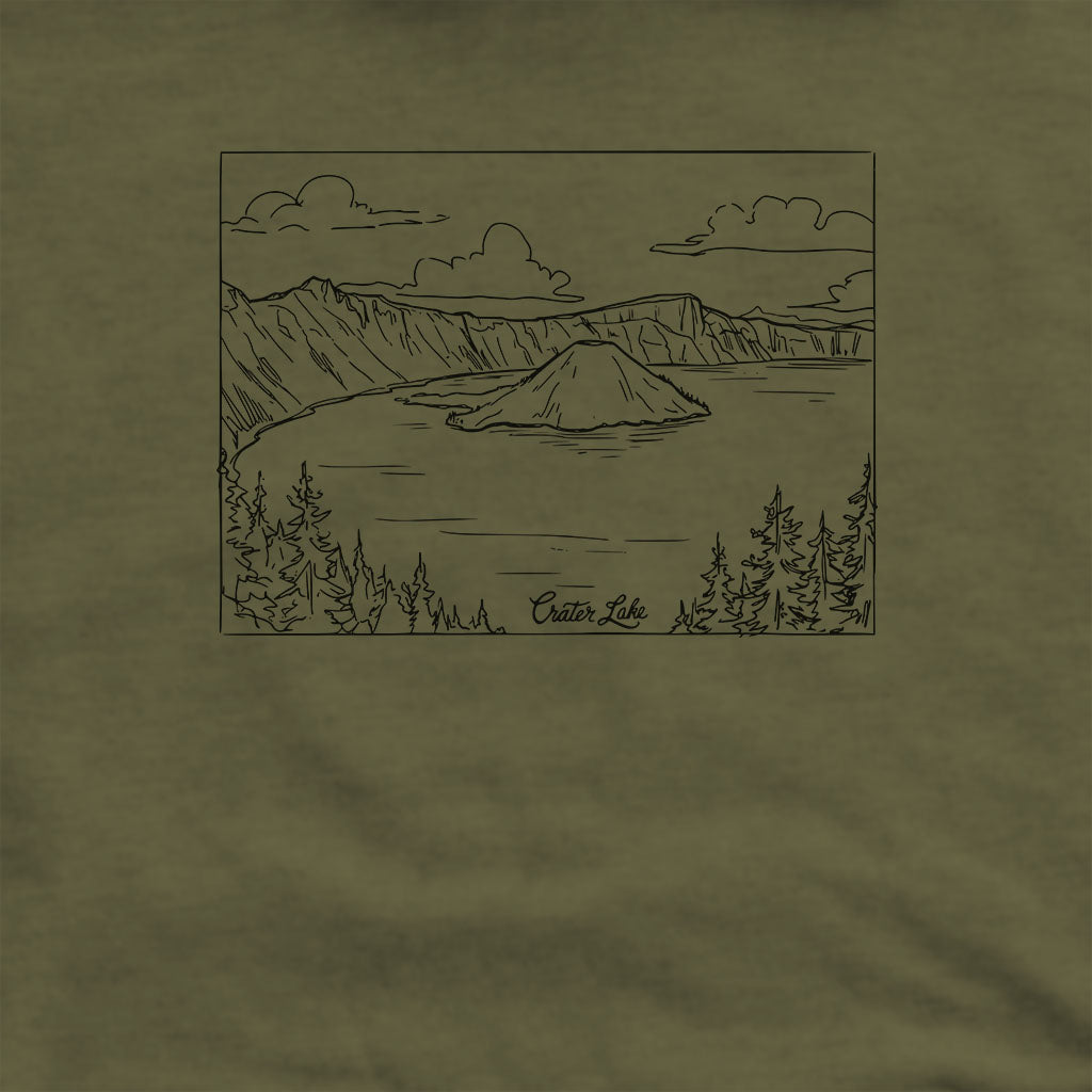 Crater Lake Line Drawing Hoodie