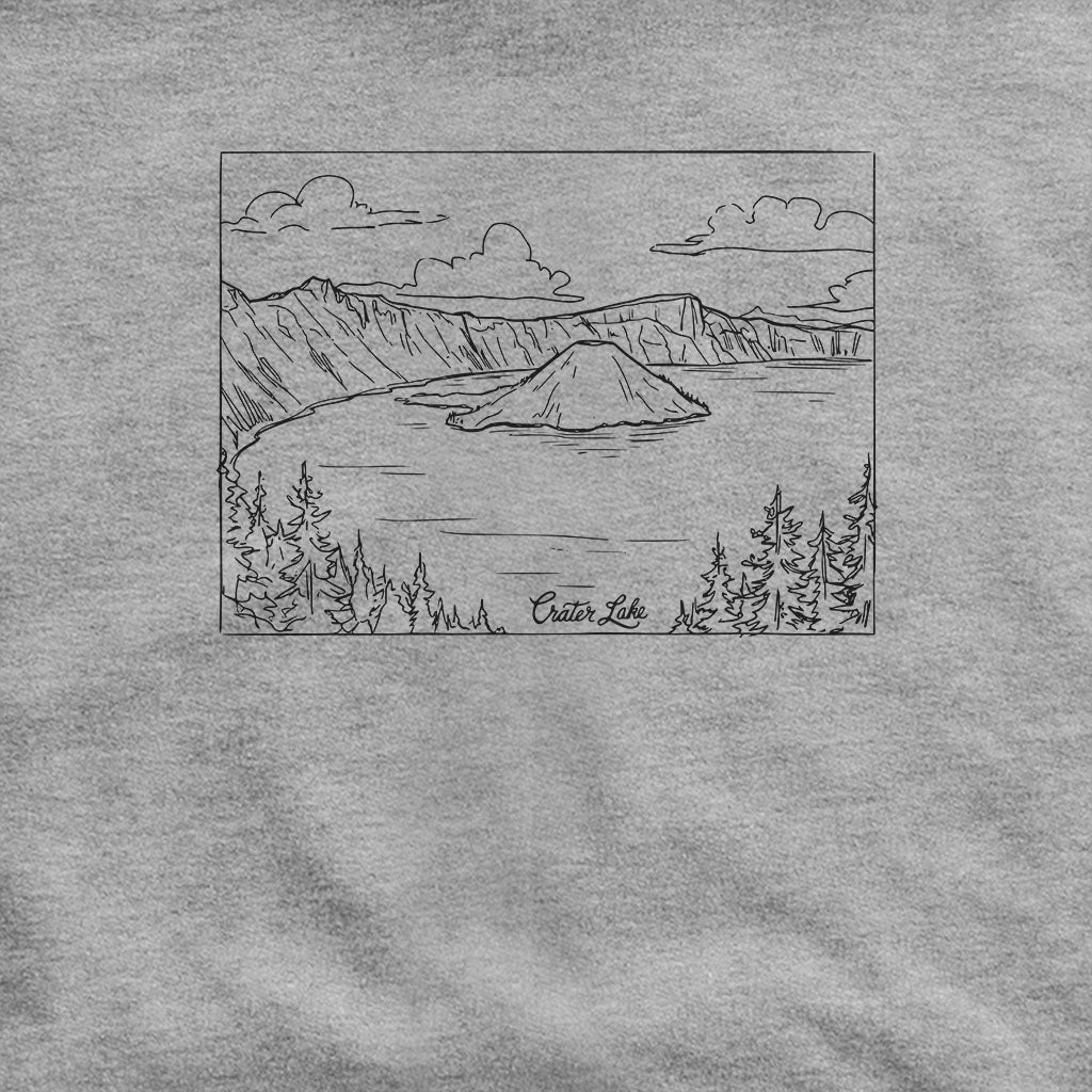 Crater Lake Line Drawing Hoodie