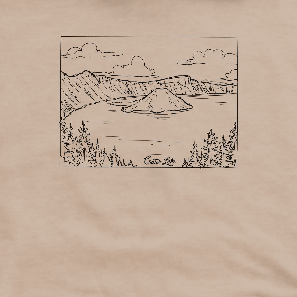 Crater Lake Line Drawing Crewneck Sweatshirt