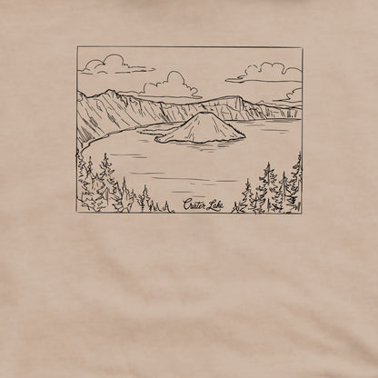 Crater Lake Line Drawing Crewneck Sweatshirt