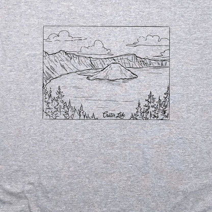Crater Lake Line Drawing Crewneck Sweatshirt