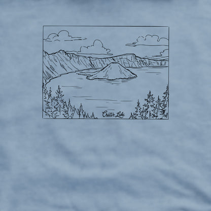 Crater Lake Line Drawing Crewneck Sweatshirt