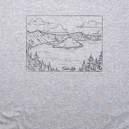 Crater Lake Line Drawing T-Shirt