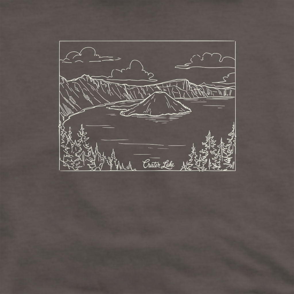 Crater Lake Line Drawing Hoodie