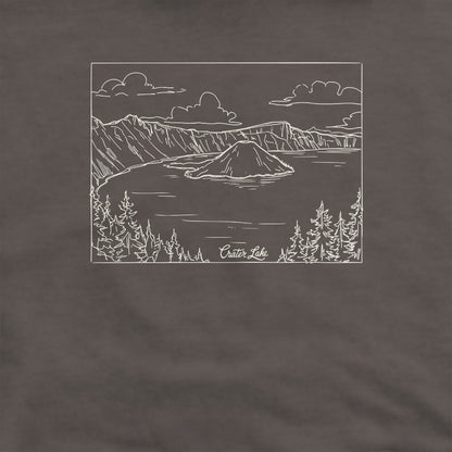 Crater Lake Line Drawing Hoodie
