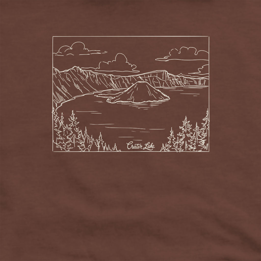 Crater Lake Line Drawing Hoodie
