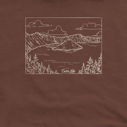 Crater Lake Line Drawing Hoodie