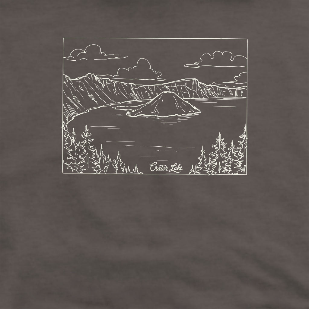 Crater Lake Line Drawing Crewneck Sweatshirt