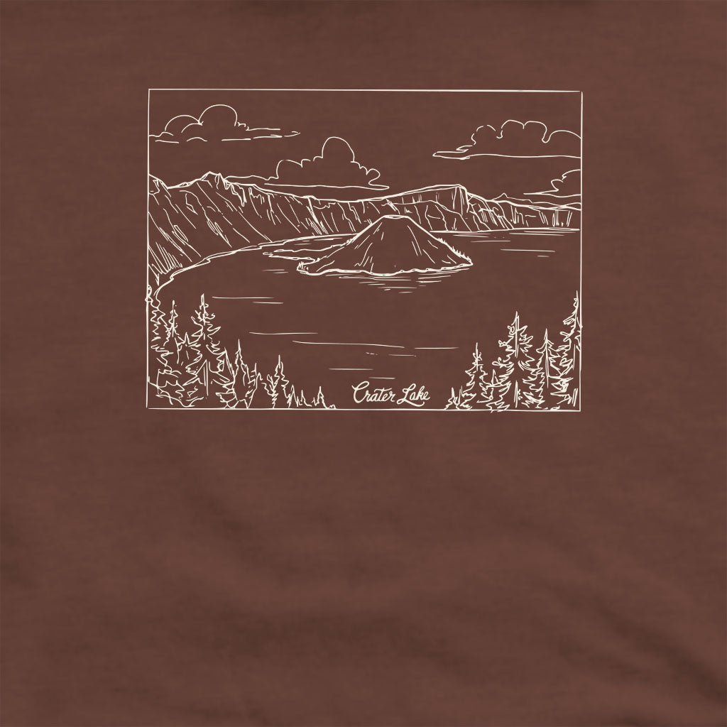 Crater Lake Line Drawing Crewneck Sweatshirt