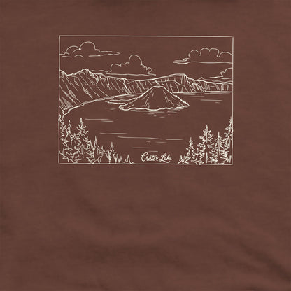 Crater Lake Line Drawing Crewneck Sweatshirt
