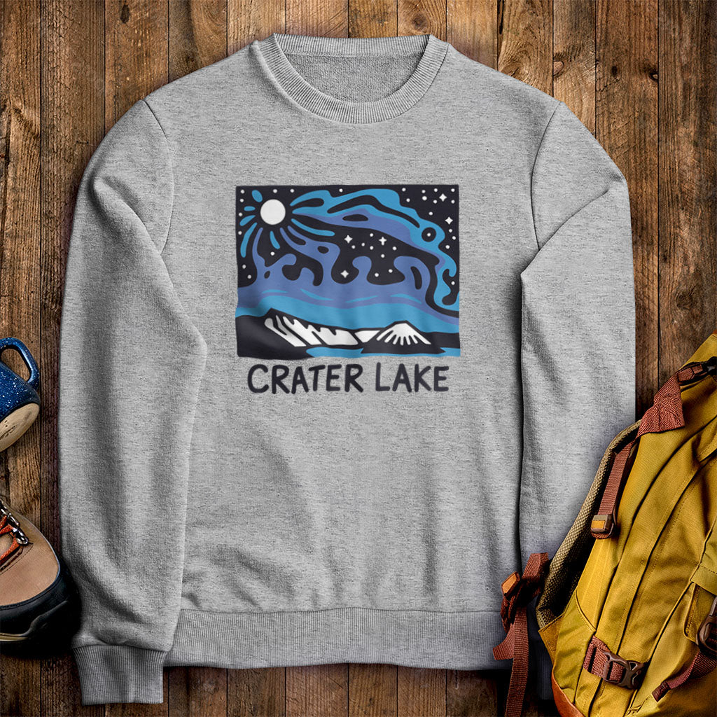 Crater Lake at Night Crewneck Sweatshirt