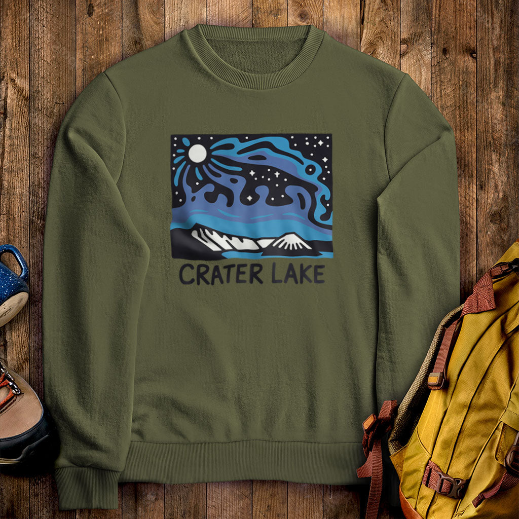 Crater Lake at Night Crewneck Sweatshirt