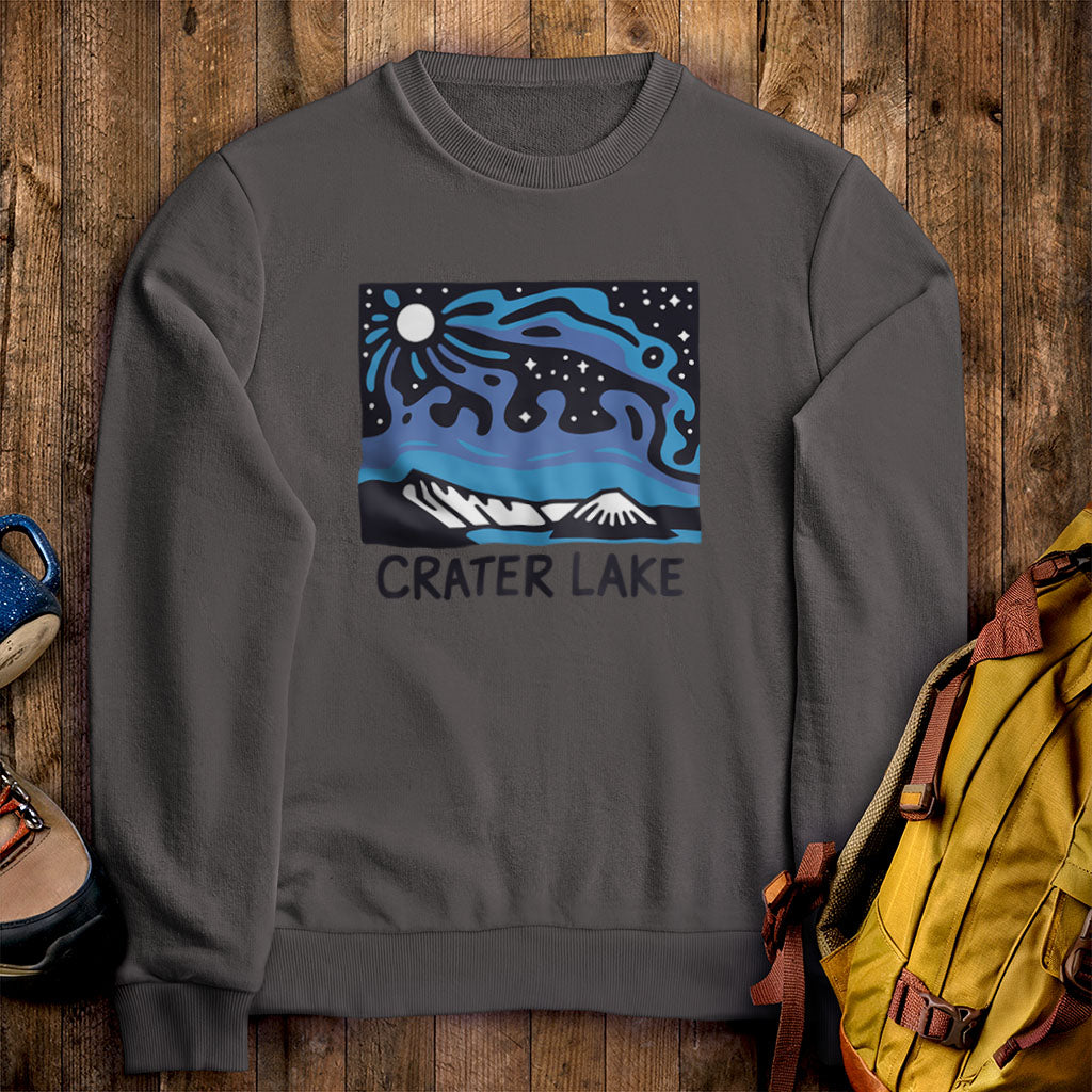 Crater Lake at Night Crewneck Sweatshirt