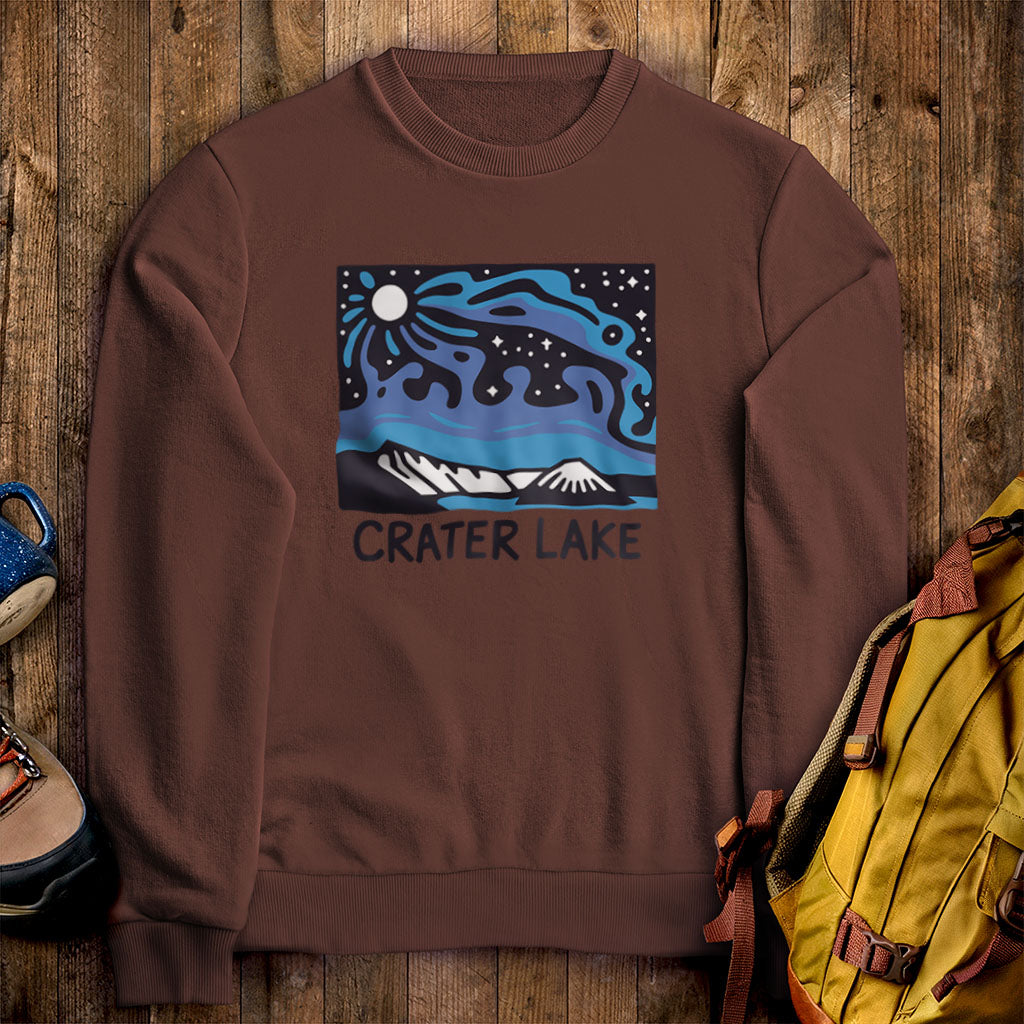 Crater Lake at Night Crewneck Sweatshirt
