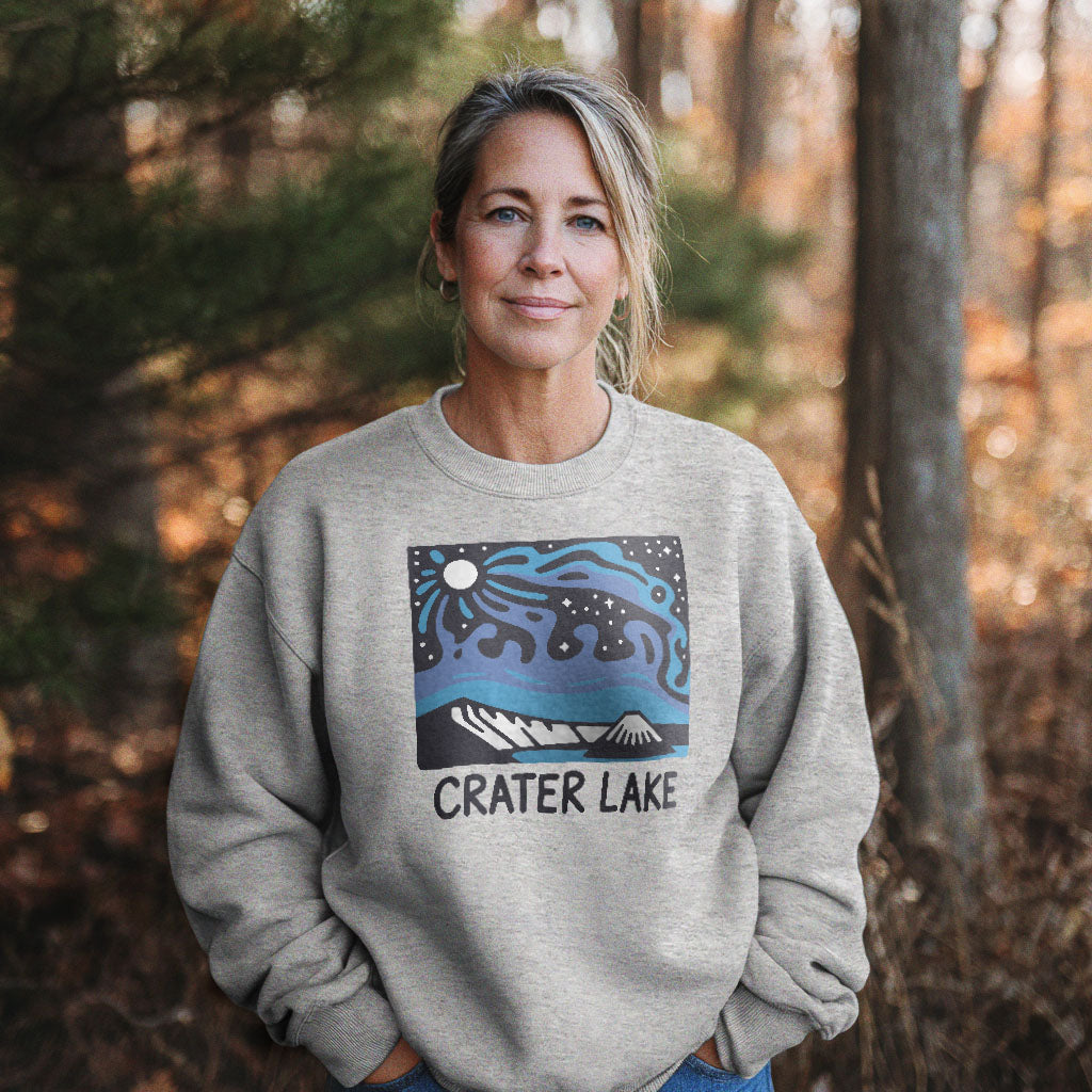 Crater Lake at Night Crewneck Sweatshirt