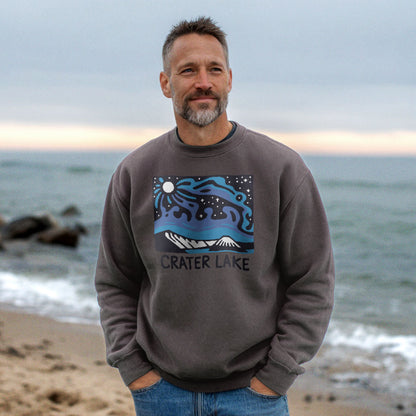 Crater Lake at Night Crewneck Sweatshirt