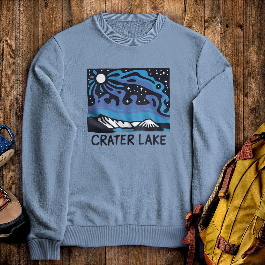 Crater Lake at Night Crewneck Sweatshirt