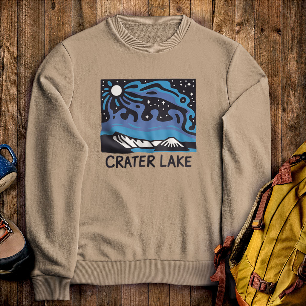 Crater Lake at Night Crewneck Sweatshirt