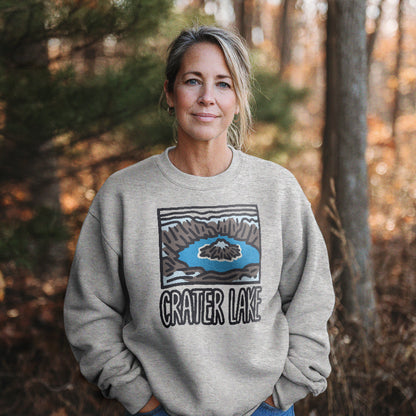Crater Lake National Park Crewneck Sweatshirt Adventure and Outdoors Themed Sweatshirt