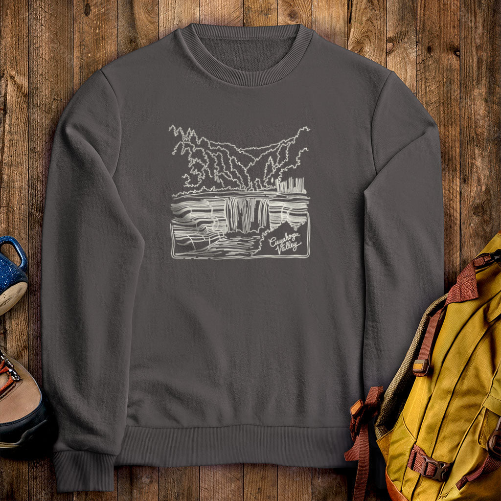 Cuyahoga Valley Line Drawing Crewneck Sweatshirt