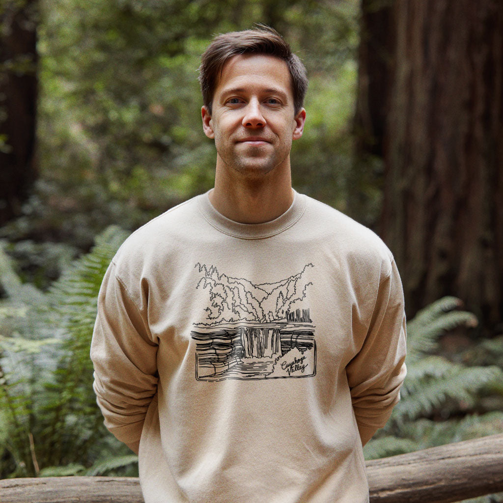 Cuyahoga Valley Line Drawing Crewneck Sweatshirt