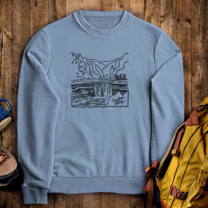Cuyahoga Valley Line Drawing Crewneck Sweatshirt