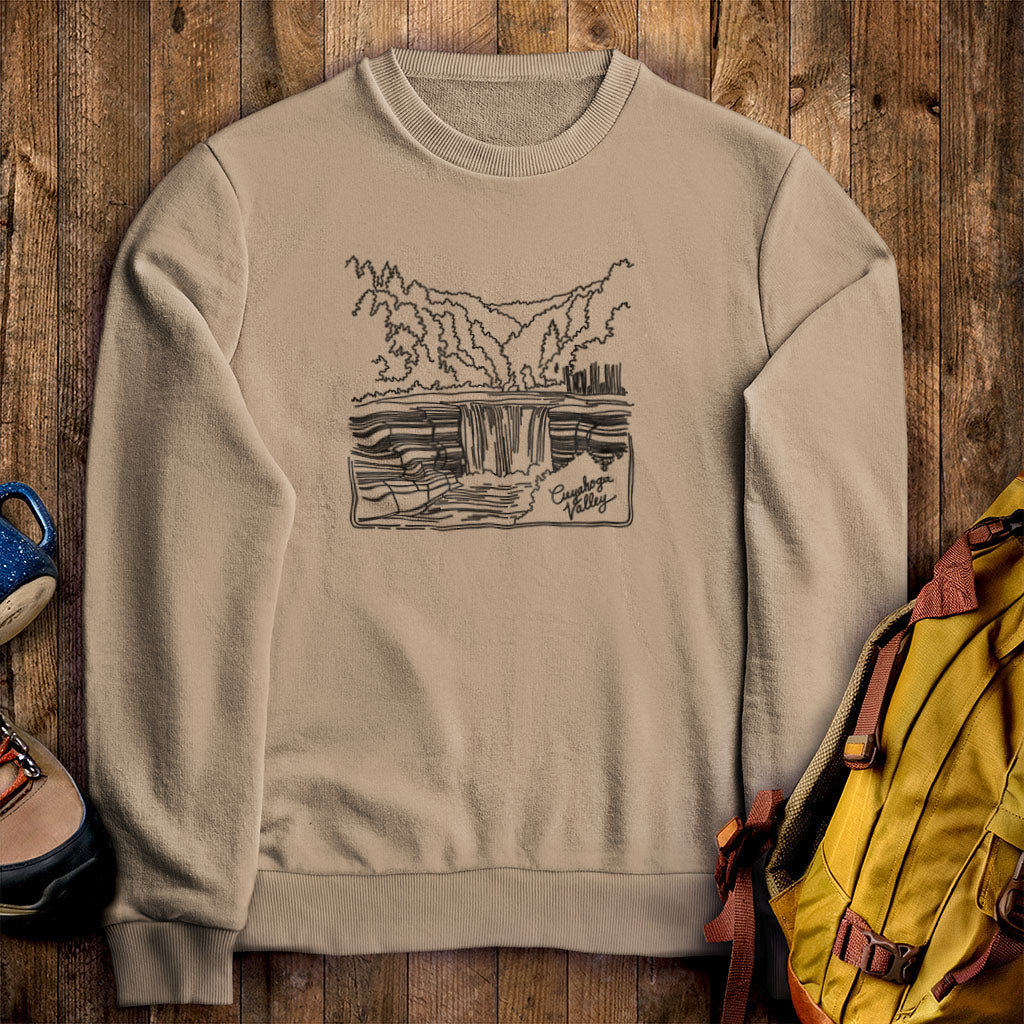 Cuyahoga Valley Line Drawing Crewneck Sweatshirt