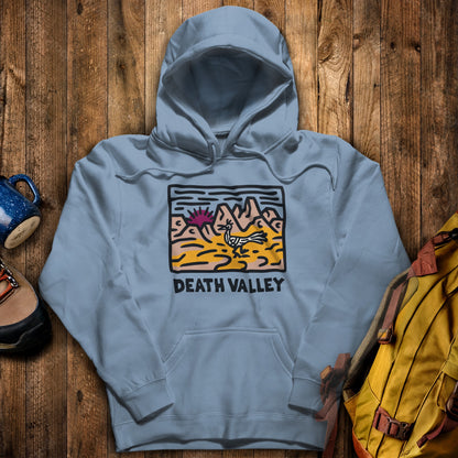 Death Valley National Park Hoodie Stone Blue Adventure and Outdoors Themed Hoodie